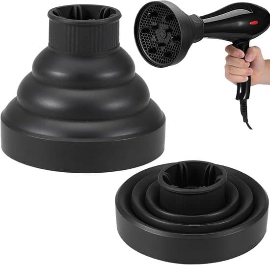 Lockdiffusor, universal, vikbar, bärbar, lämplig för hårtorkar med en diameter på 6 cm.