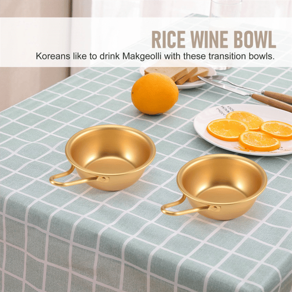 sæt med to aluminiumsskåle til risvin (koreansk rå risvin)