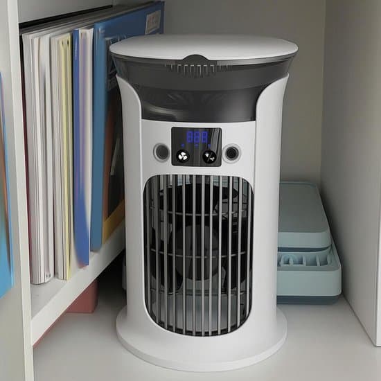 Bärbar luftkonditionering, 3-i-1, 800 ml mini AC, 20 dB, luftfuktare, Vit
