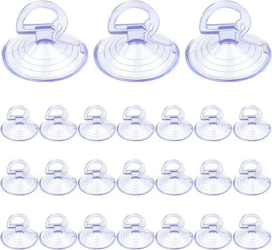 Sugkoppar med dragringar - 24 stycken - transparent - 3,5 cm