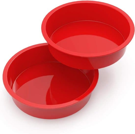 Silikone kageform 20 cm rund, 2 bageforme med en diameter på 20 cm, silikone bageforme til kager og desserter