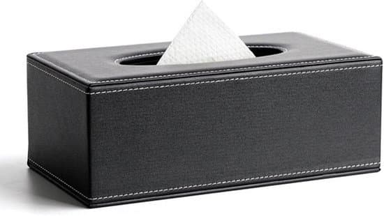 Servietboks, kunstlæder servietboks, sort servietboks, mode, 24*12*9cm, læder servietboksholder, rektangulær servietboksholder, sort