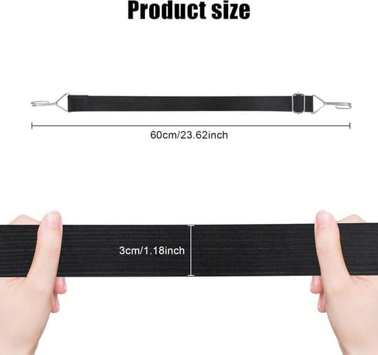 Flad elastiksnor - 60 cm - med krog - 2 stk.