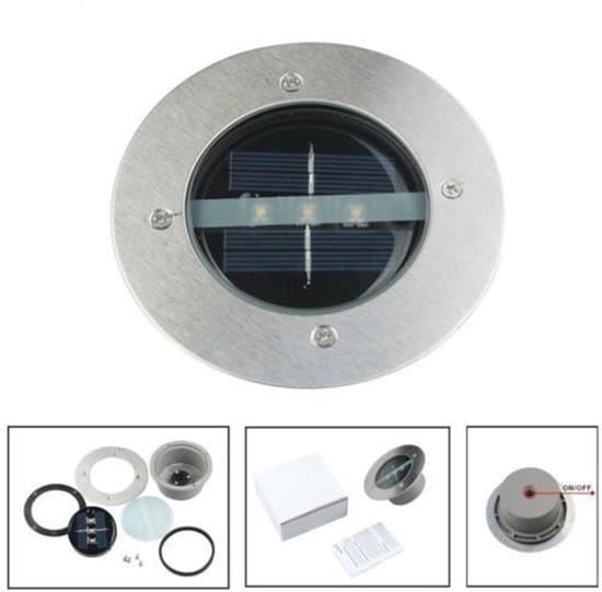 Vit solcellsdriven trädgårdsbelysning, solcellsdriven LED-markbelysning och vattentät solcellsdriven trappbelysning