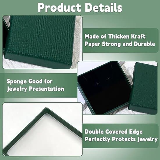 8x8x1.5cm Grön Liten Smyckes-/Presentförpackning
