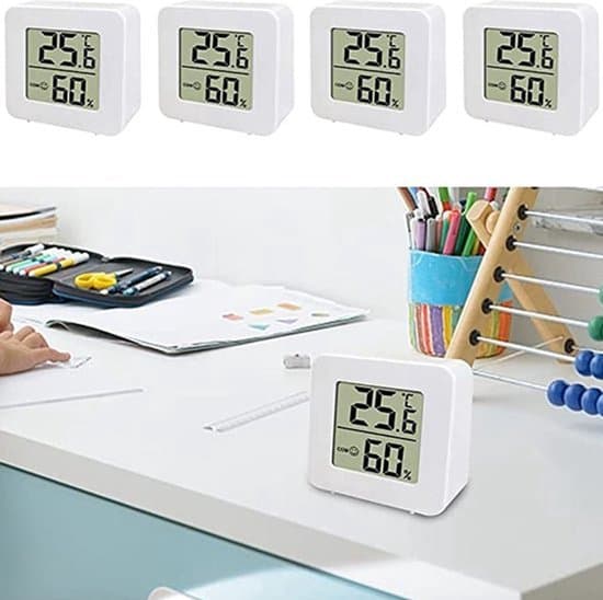 6-delt mini LCD digitalt termometer- og hygrometersæt, indendørs termometer, elektronisk termometer