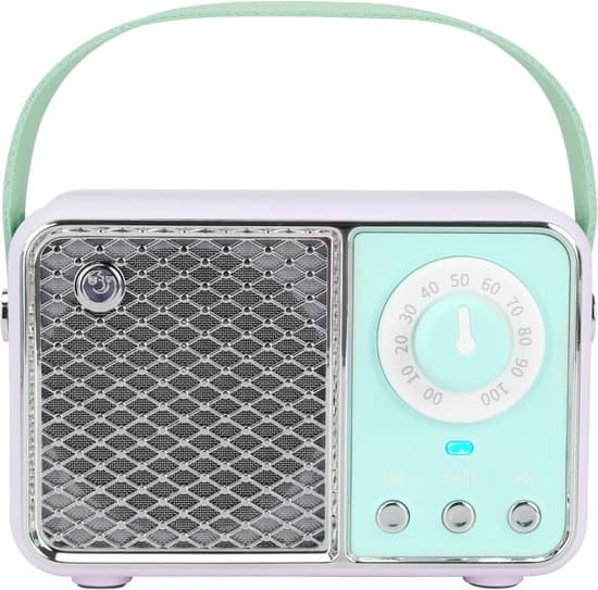 Retro Bluetooth-kaiutin, söpö retro langaton kaiutin, sinivihreä