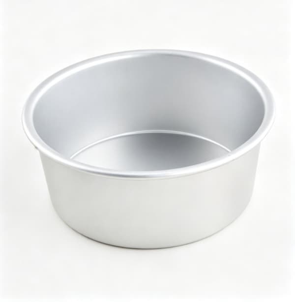 Rund bakform i anodiserad aluminium, 20 cm, silver