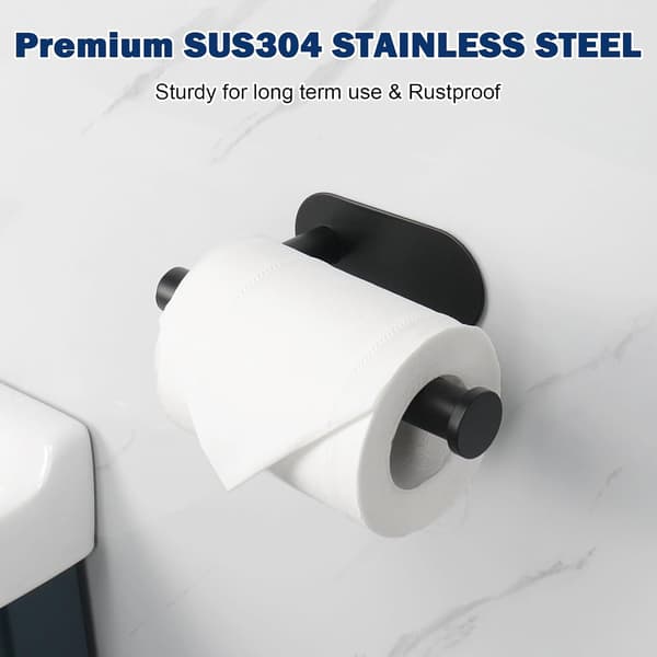 Selvklæbende SUS304 rustfrit stål toiletpapirholder (mat sort)