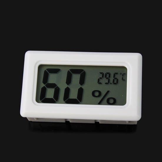 2-delad 2-i-1 digital LCD-termometer/hygrometer, extern sensor, för reptiler/akvarium/fjäderfä, vit.