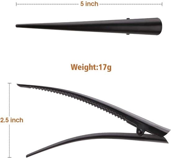 Alligatorhårklämmor - Hårstyling - Halkfria klämmor - 10cm