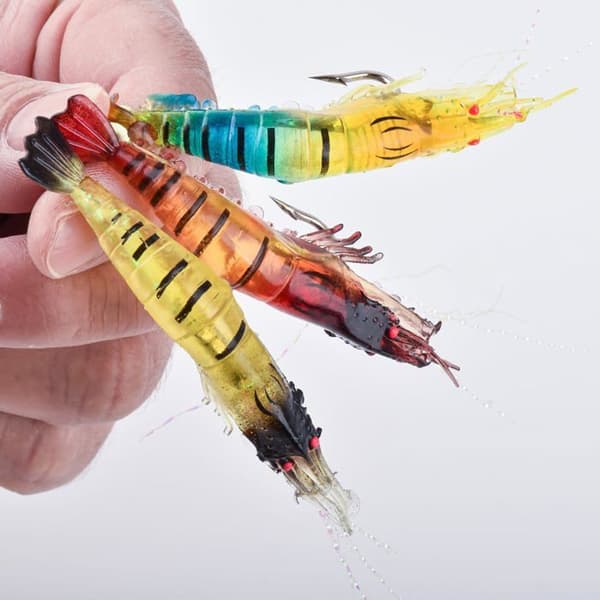 Fiskemadding, 6 stk., 7 cm, PVC-materiale.