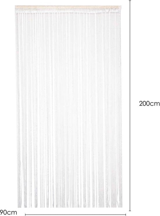1x2m Hvid Perlefluegardin