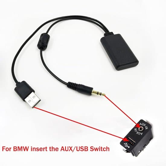 Auton Bluetooth-sovitin – Langaton 3,5 mm:n audiosoitin AUX/USB-liitännällä – Bluetooth 5.0 -lähetin autoradioon
