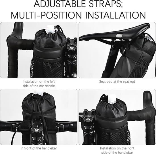 Cykel-/skotervattenflaskhållare med telefonficka - 2-pack