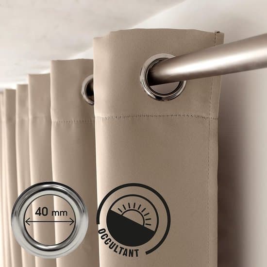Mørklægningsgardin - Sølvøjer, sort, 140x300cm, 100% polyester