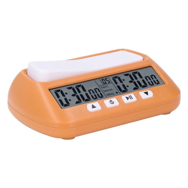 Digital skakur, skakur, digital timer, bærbar timer, professionel spiltimer, gul