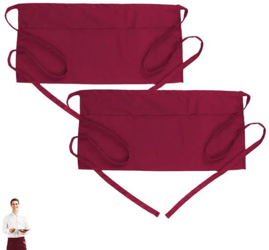 Bordeauxröd 60 x 29 cm Polyester Midjeförkläde