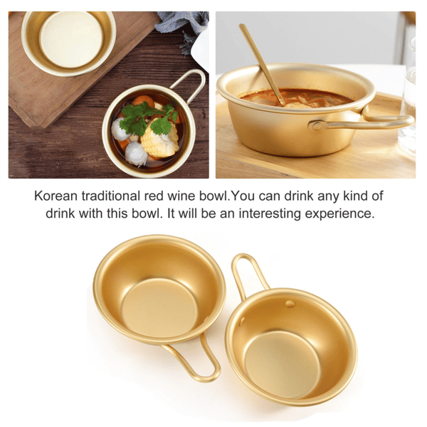sæt med to aluminiumsskåle til risvin (koreansk rå risvin)