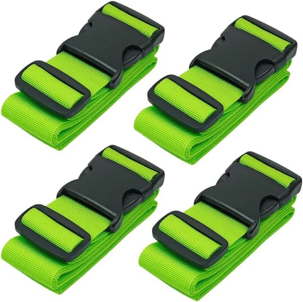 4 bagagestropper, bagagespecifikke stropper, grøn