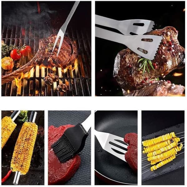 Grillredskapsset - Rostfritt Stål - Bärbart Set - Hållbart - Tål Maskindisk
