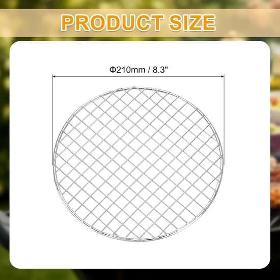 Rund grill - BBQ-grill - Utomhusmatlagning - Rostfritt stål - 20,3 cm - Silver
