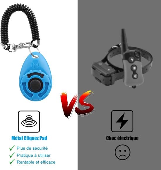 2-pack hundklickare, elastisk handledsrem, stor knapp, professionell tränare (blå+röd)