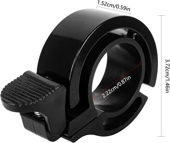 Cykelklokke - Klassisk aluminium sprød ring - 22mm diameter - Sort
