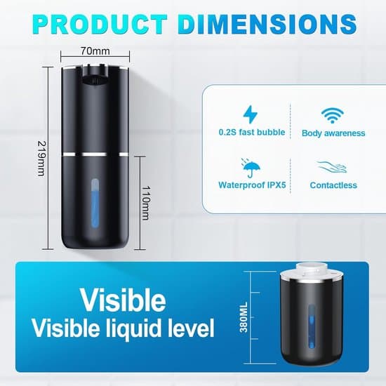 Automatisk Tvåldispenser - 380 ml - Svart