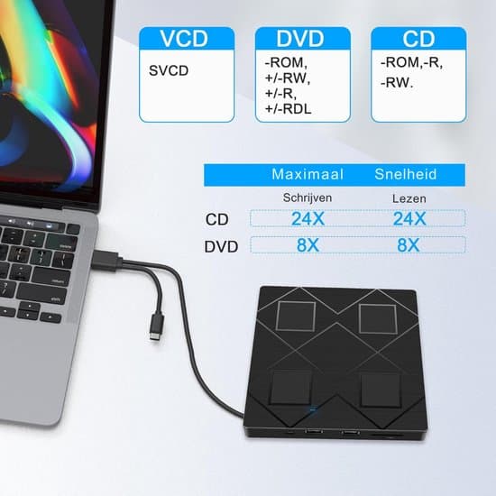 Bærbar ekstern DVD-afspiller til bærbare computere - DVD-brænder
