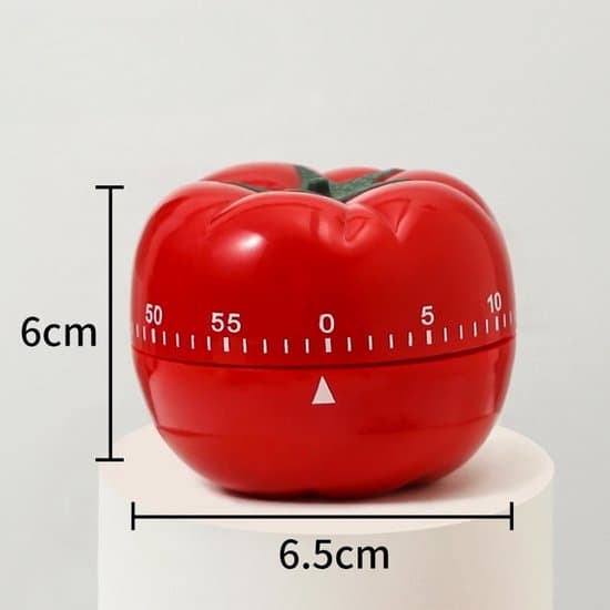 Køkkenur - Analog - Madlavningsur - Tomatur - Timer - 60 minutter - Tomatform