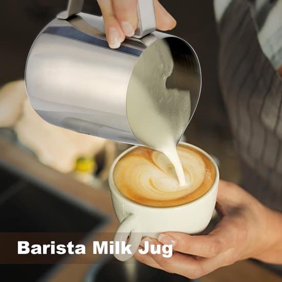 Mælkeskummer til kaffe - 600 ml mælkekande i rustfrit stål til cappuccino, latte og espresso