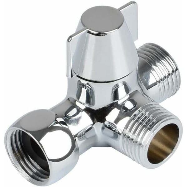 Trevejs manifold - Bruseventilafbryder - Massiv messing - Poleret forkromet