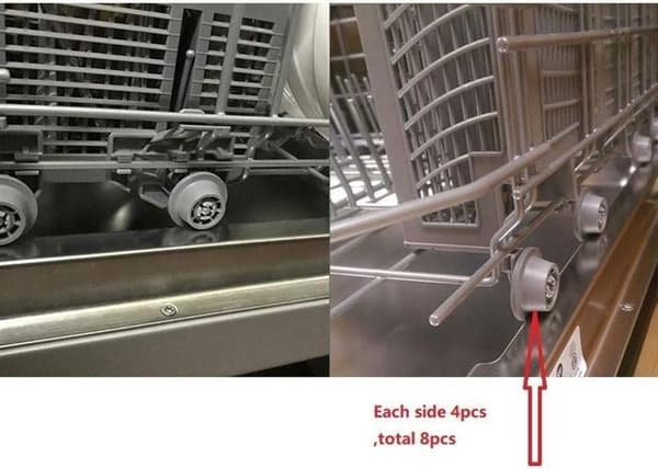 INF nedre korgarullar för Bosch Siemens diskmaskiner - 8-pack