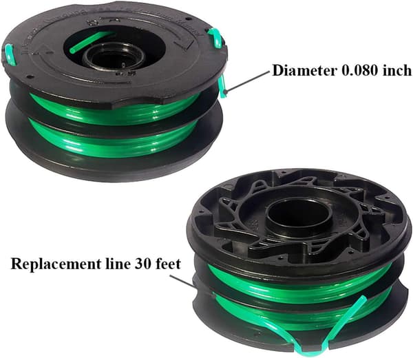 8-pack DF-080 30ft 0.06\" dubbla automatiska spolar för Black Decker GH1100 gräsklippare