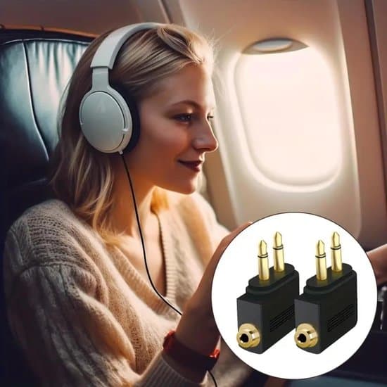 Flyhovedtelefonadapter, Dobbelt 3,5 mm Han til Hun, Flyhovedtelefonadapter, Lydstik til Flystikforbindelse (3 Stykker, Guld)