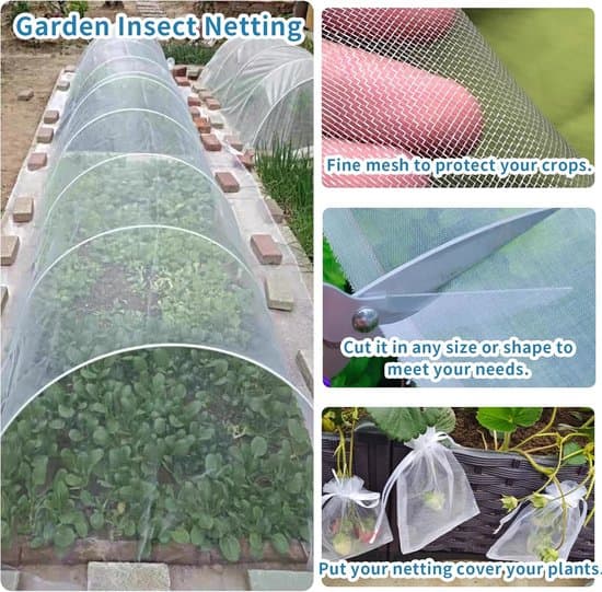 Finmasket insektnet til haveplanter - 3 x 6 meter