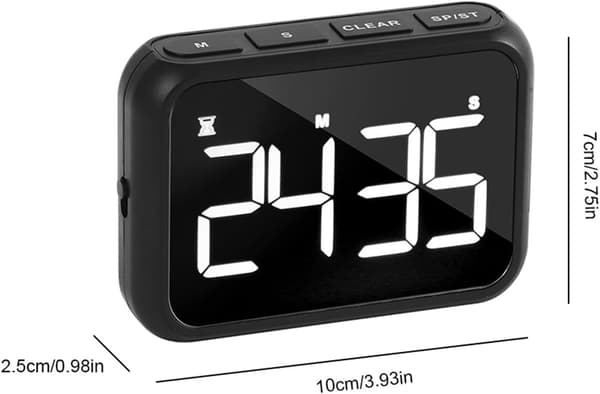 Køkkentimer/tidsstyring til studerende, nedtællingstimer til bageundervisning, LED-displaytimer (pink).