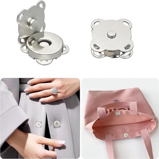 30-pack 20 mm silver sydda magnetlås för kläder och väskor