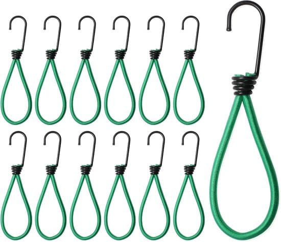 12-delt elastisk krog sæt, teltkroge med elastiksnor