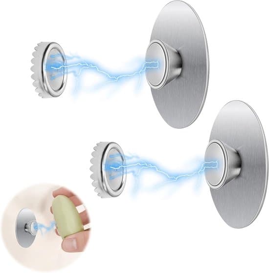 Magnetiska Tvålkoppar - Rostfritt Stål - 2-pack - Silver