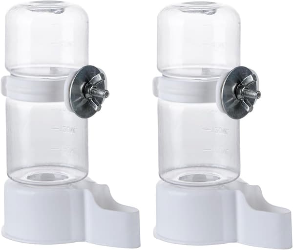 Automatisk fuglefoder- og vanddispenser, 2-delt burtilbehørssæt, velegnet til papegøjefoderfrø og flaskevanddispenser.