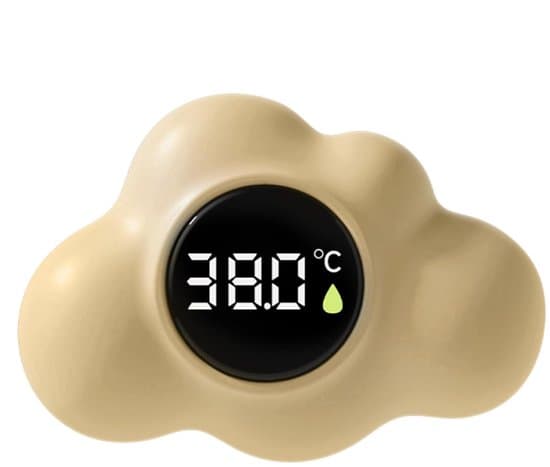 Vattentermometer för badkar, LED-display, vattentät, molndesign, hemmaspa-vård.