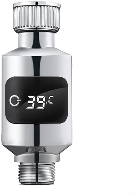 Duschtermometer med känslig sensor och digital LED-display, känslig kran-temperatursensor, lämplig för badrum.