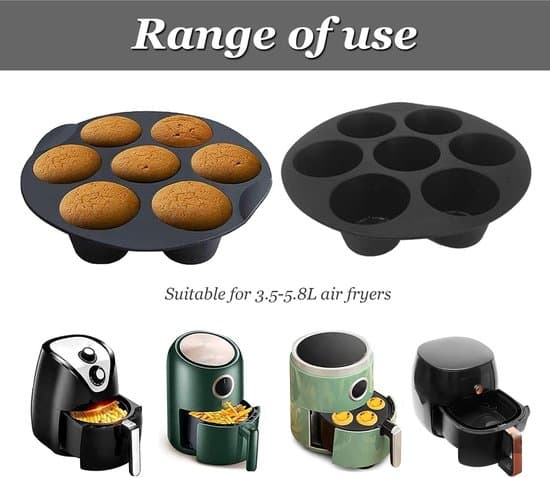 7-kops non-stick silikone cupcake/airfryer bageform