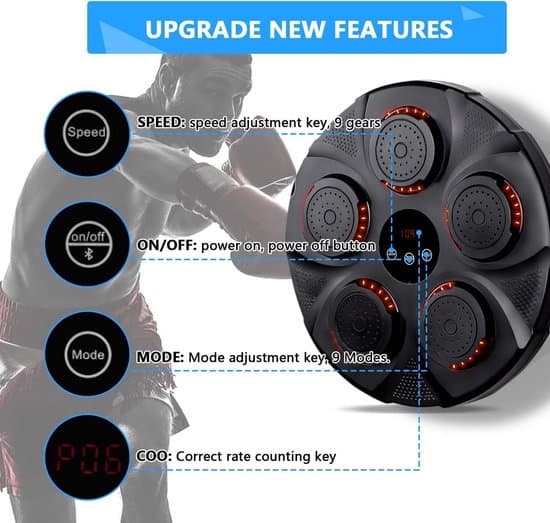 Bluetooth boksemaskine med LED-lys, USB genopladelig, sort