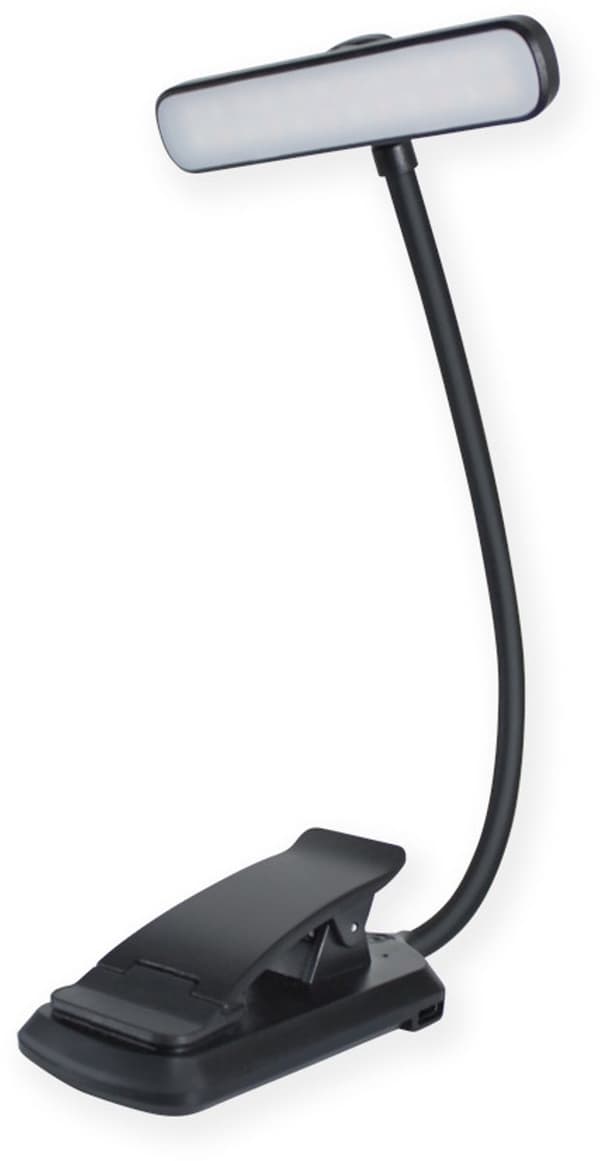 24-LED nodelys - Clip-on klaverlys - USB-C opladning - Sort