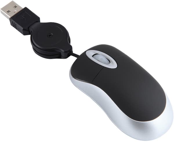 Mini optisk USB-mus med rullehjul til stationære og bærbare computere (sort)