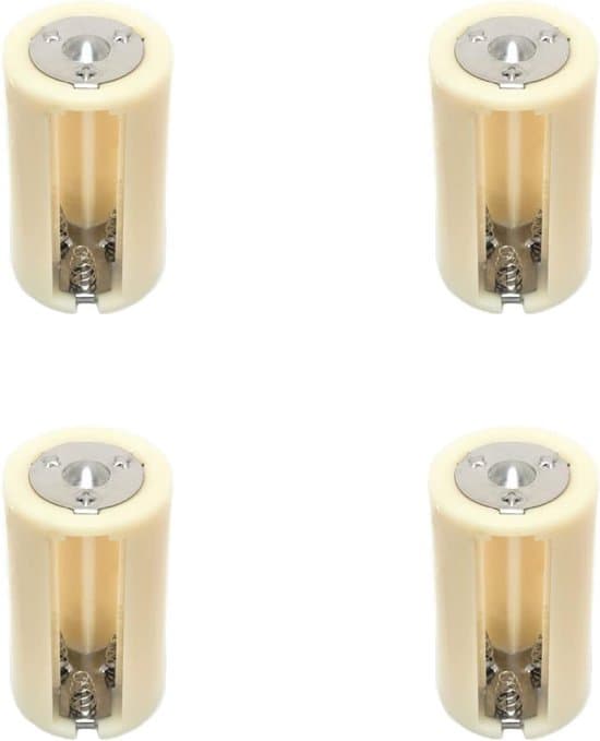 3AA (LR6) til D-størrelse parallel batterikonverteringsadapterholder (4 stk.)