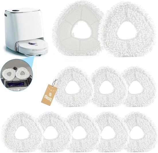 Robotdammsugare moppdynor - ersättningsdukar - golvrengöring - mikrofibermaterial - 8 dynor per förpackning - vit